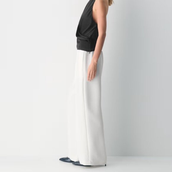 NWT Aritzia WILFRED The Lodge Pant - Crepette Light Birch - Picture 1 of 8